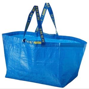 2 New Ikea Large Utility Blue Shopping Tote Bag